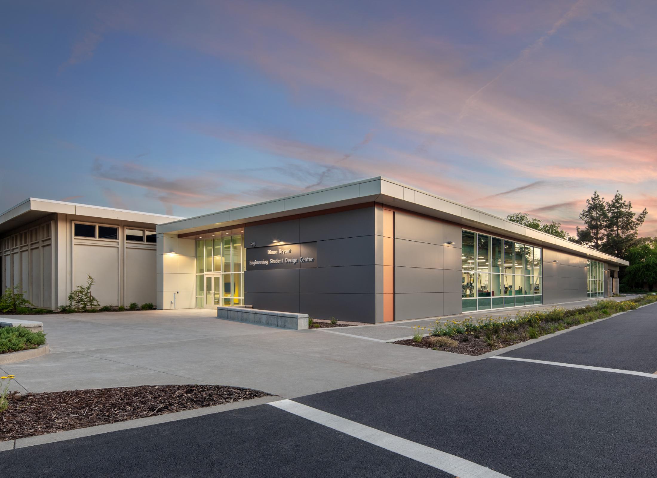 outside the esdc at sunset